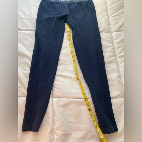Gymshark Flex Leggings Size M Blue Stretch Yoga Ankle Athleisure Low Rise - Picture 8 of 9